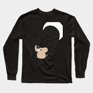 Little elephant under moonlight Long Sleeve T-Shirt